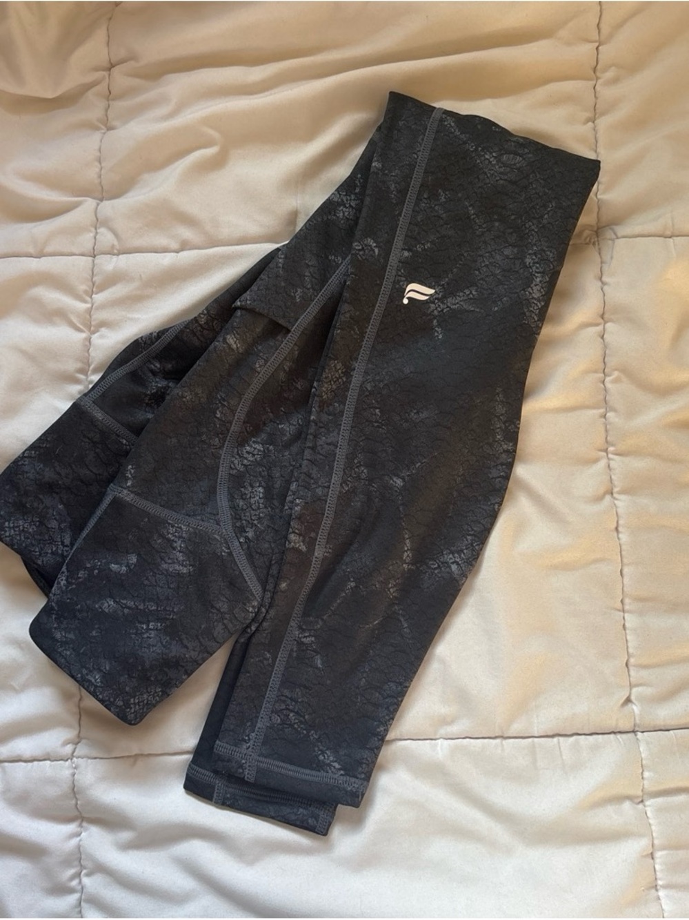 Fabletics Black Textured Active Leggings